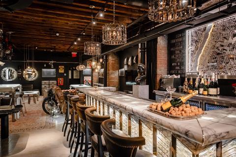 Art Deco bar in Timothy Oulton store in New York